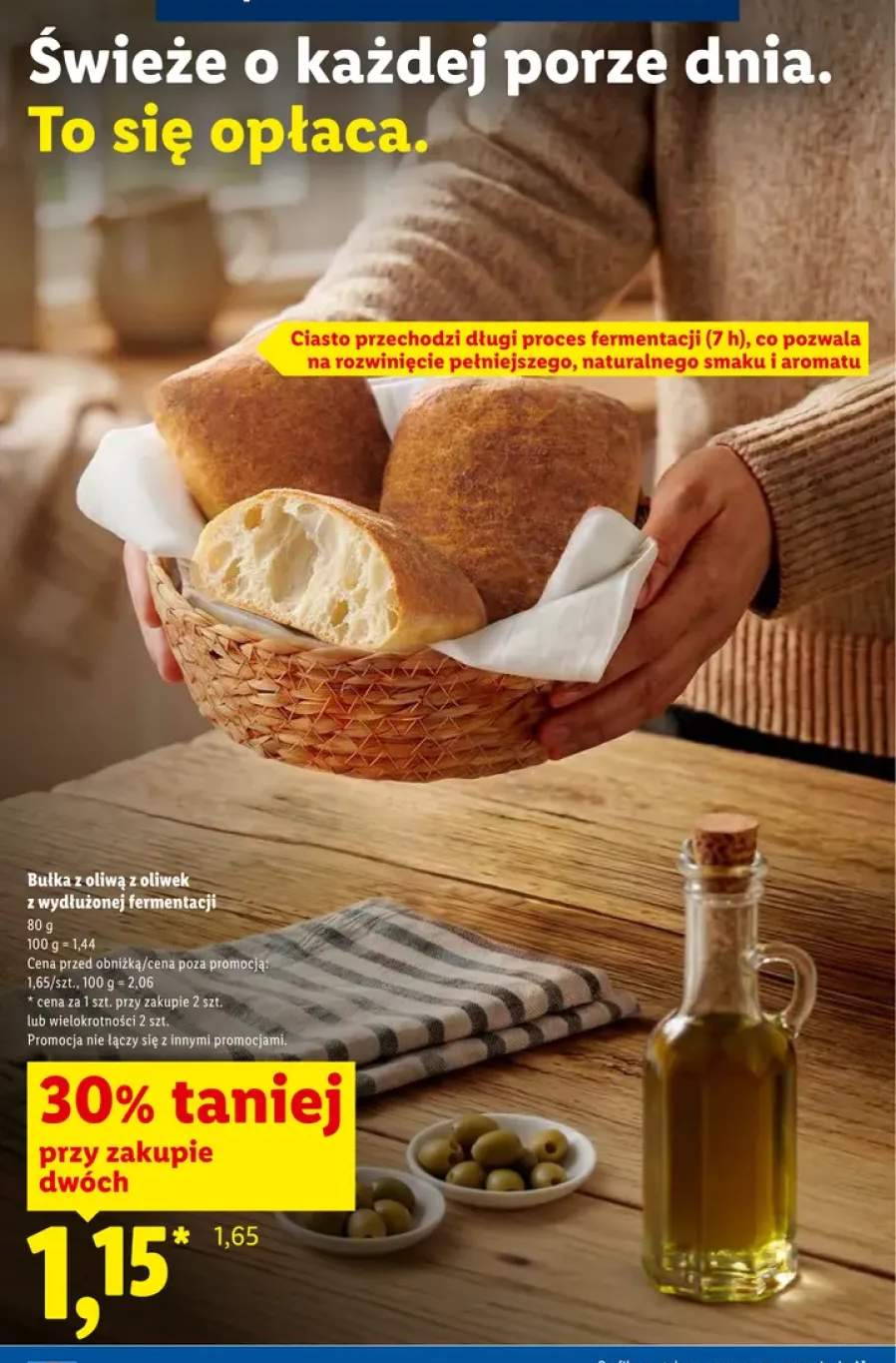 Bułka z oliwą z oliwek z wydłużonej fermentacji