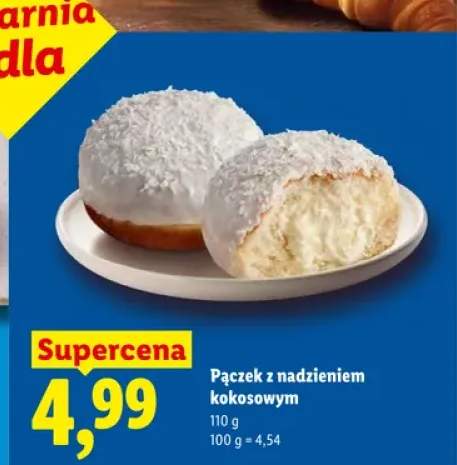 Pączek z nadzieniem kokosowym