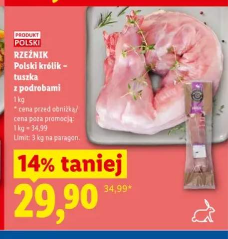 Polski królik tuszka z podrobami Rzeźnik