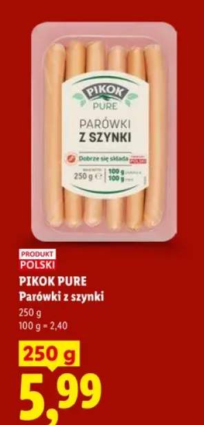 Parówki z szynki Pikok Pure