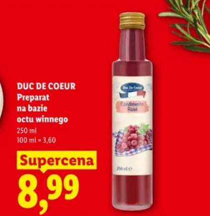 Preparat na bazie octu winnego Duc De Coeur