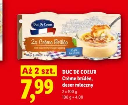 Deser mleczny Crème brûlée Duc De Coeur 2-pak