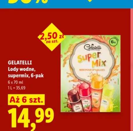 Lody wodne Gelatelli Super Mix 6-pak