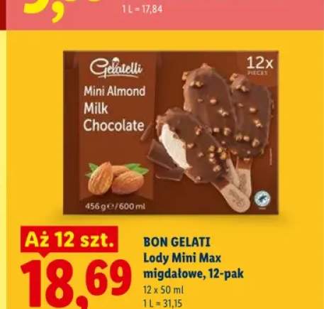 Lody Mini Max migdałowe Bon Gelati 12-pak