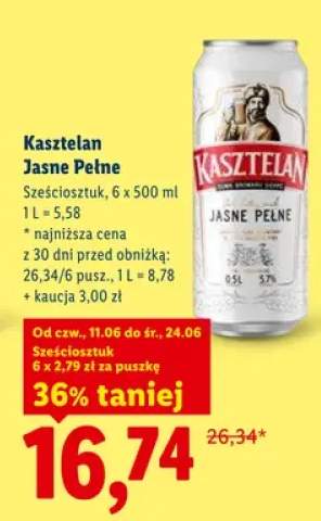 Piwo Kasztelan Jasne Pełne 6-pak