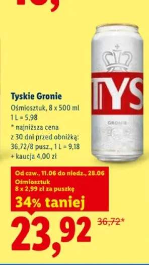 Piwo Tyskie Gronie 8-pak