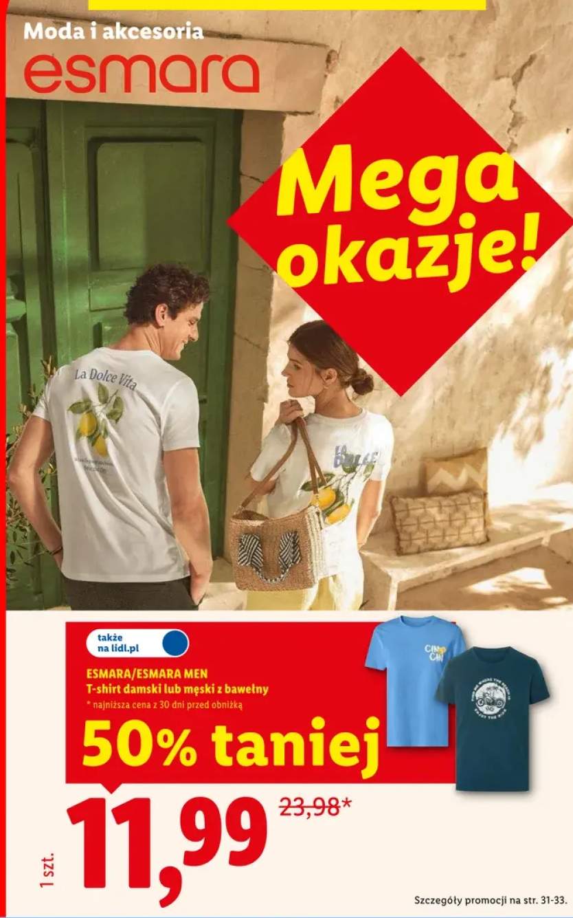 T-shirt męski z bawełny Esmara Men +1 wariant
