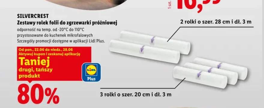 Zestaw rolek folii do zgrzewarki próżniowej Silvercrest 2-pak +1 wariant