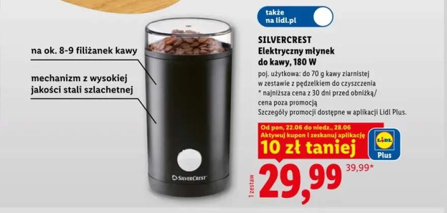 Elektryczny młynek do kawy Silvercrest 180W