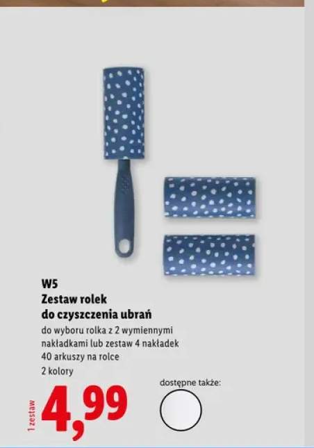 Rolka do czyszczenia ubrań z 2 wymiennymi nakładkami W5 +1 wariant