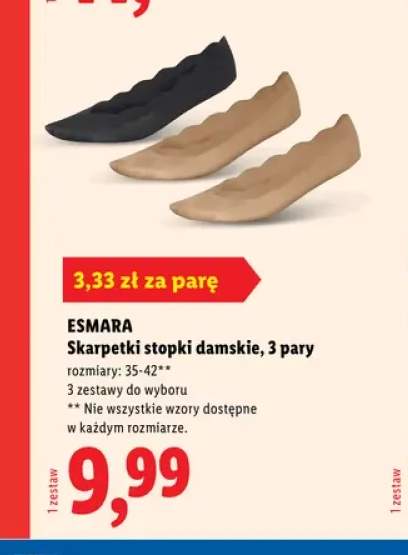 Skarpetki stopki damskie Esmara 3-pak