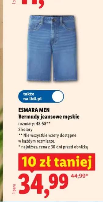 Bermudy jeansowe męskie Esmara Men