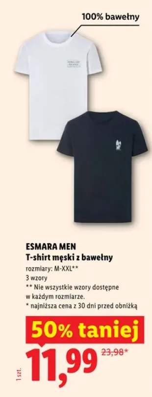 T-shirt męski z bawełny Esmara Men