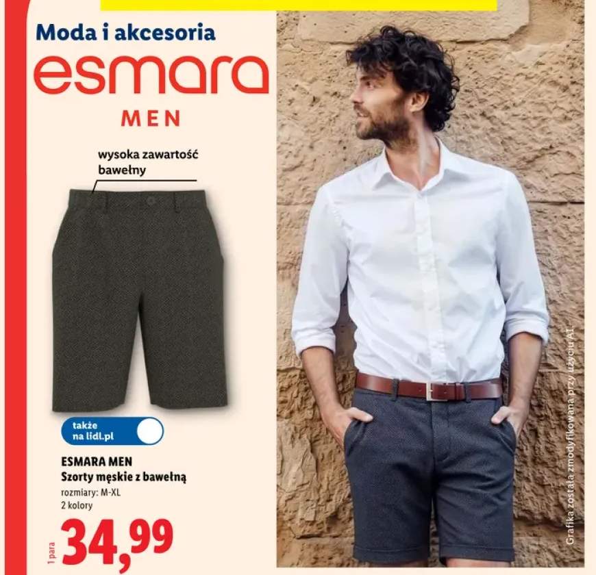 Szorty męskie z bawełną Esmara Men