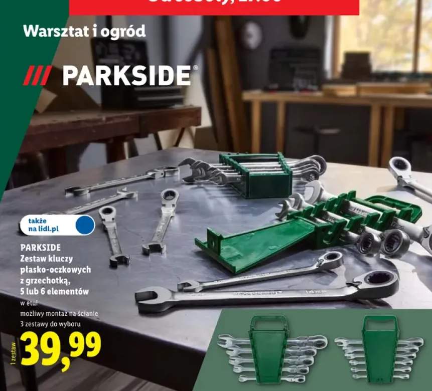 Zestaw kluczy płasko-oczkowych z grzechotką Parkside 5 elementów