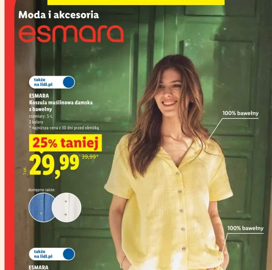 Koszula muślinowa damska Esmara +1 wariant