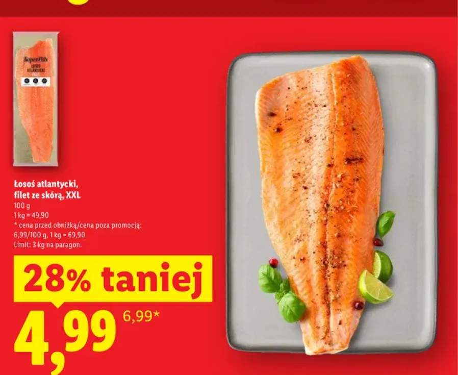 Łosoś atlantycki filet ze skórą XXL SuperFish