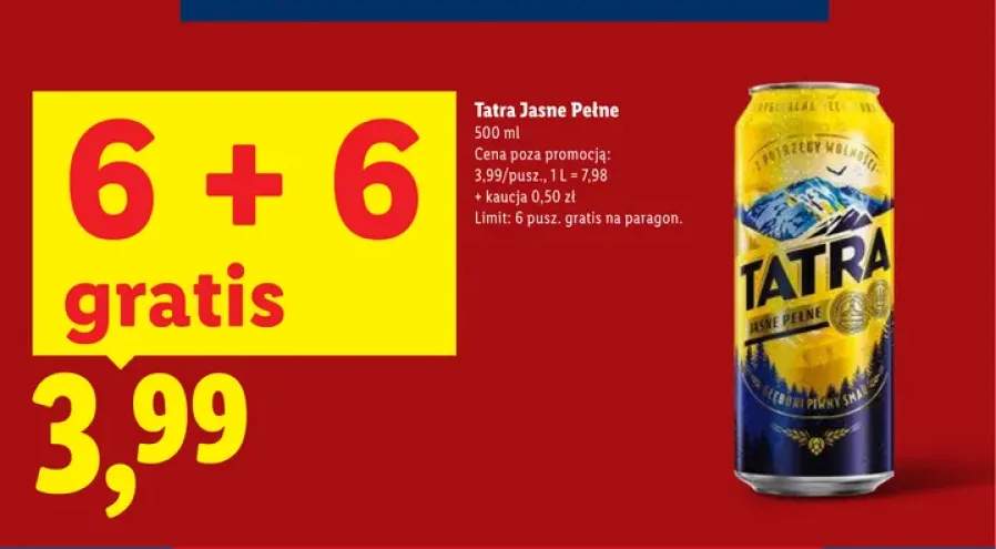 Piwo Tatra Jasne Pełne