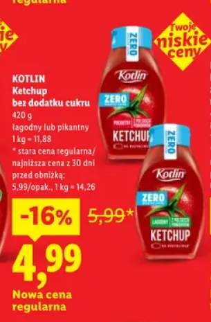 Ketchup bez dodatku cukru pikantny Kotlin +1 wariant