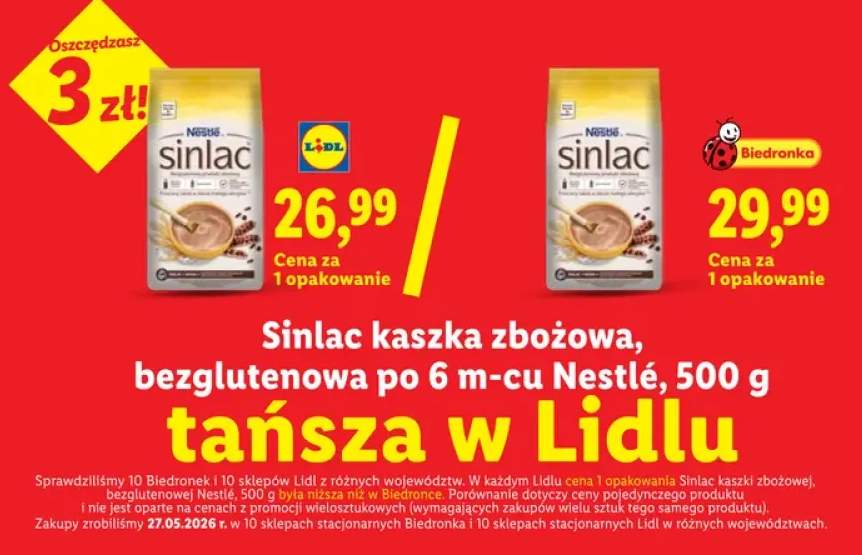 Kaszka zbożowa bezglutenowa Nestlé Sinlac po 6 miesiącu