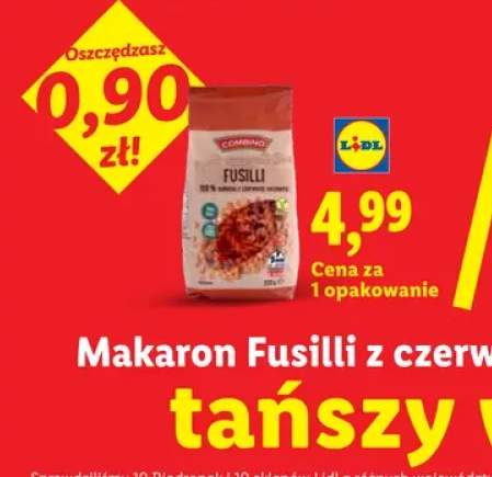 Makaron Fusilli z czerwonej soczewicy Combino
