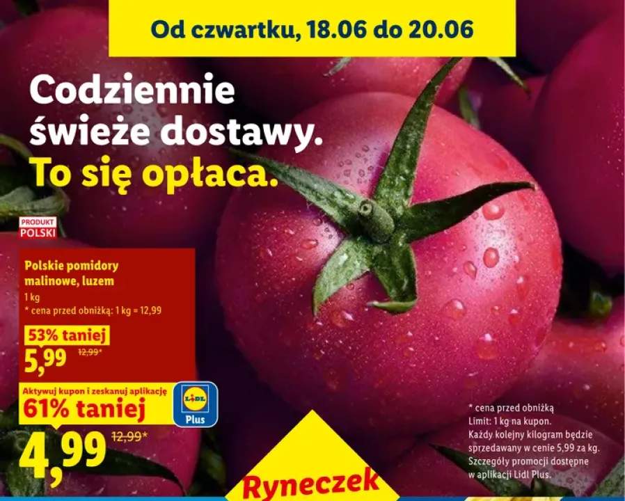 Pomidory malinowe polskie luzem
