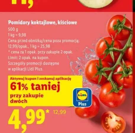 Pomidory koktajlowe kiściowe