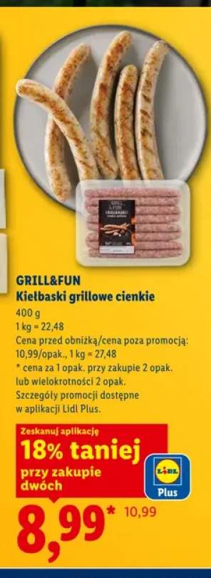 Kiełbaski grillowe cienkie GRILL&FUN