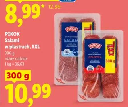 Salami dojrzewające w plastrach XXL Pikok +1 wariant