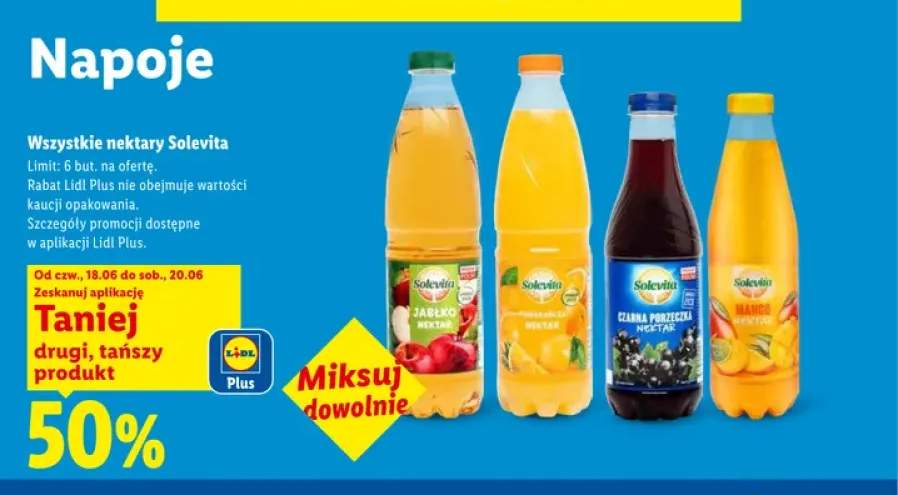 Nektar jabłkowy Solevita +3 warianty