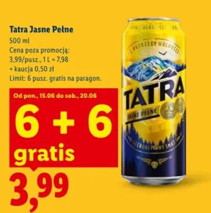 Piwo Tatra Jasne Pełne