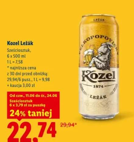 Piwo Kozel Ležák 6-pak 500 ml