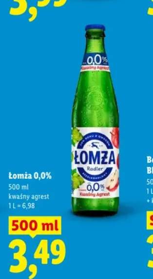Piwo bezalkoholowe Łomża 0,0% kwaśny agrest