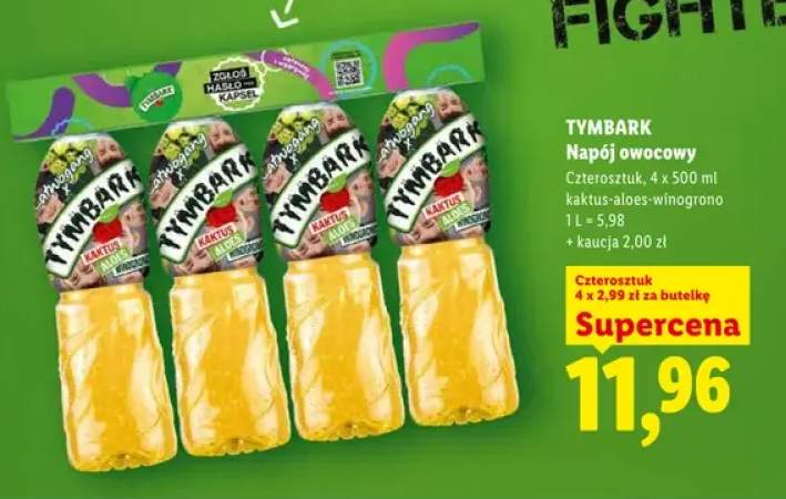 Napój owocowy Tymbark Czterosztuk kaktus-aloes-winogrono 4-pak