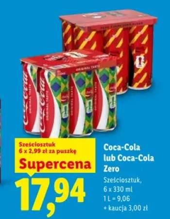 Napój gazowany Coca-Cola Zero 6-pak 330 ml +1 wariant