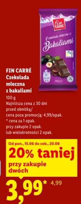 Czekolada mleczna z bakaliami Fin Carré