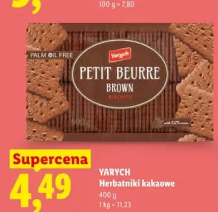 Herbatniki kakaowe Yarych Petit Beurre Brown