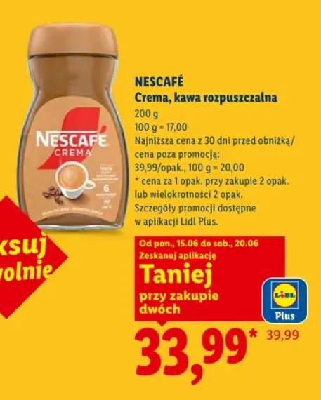 Kawa rozpuszczalna Nescafe Crema