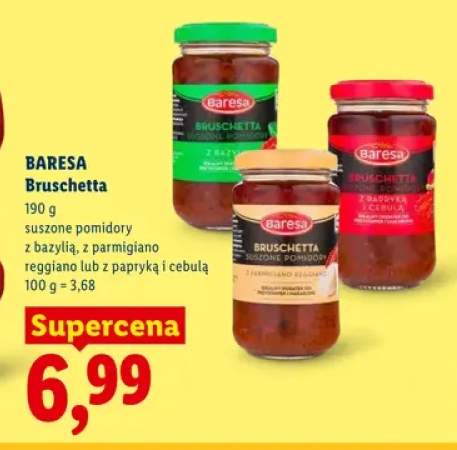 Bruschetta z suszonymi pomidorami i bazylią Baresa +2 warianty
