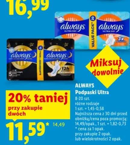 Podpaski Always Ultra 8-20 szt.