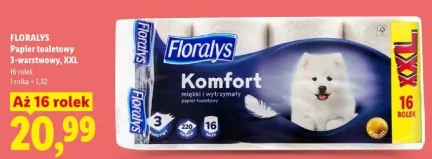 Papier toaletowy 3-warstwowy Floralys XXL