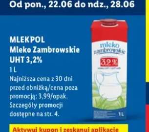 Mleko Zambrowskie UHT 3,2% Mlekpol