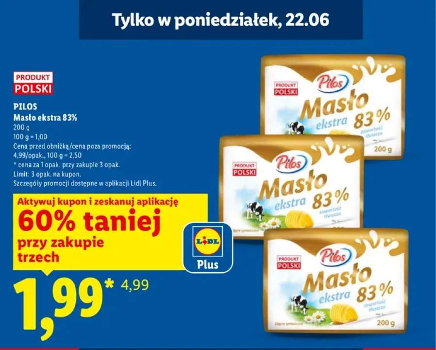 Masło ekstra 83% Pilos