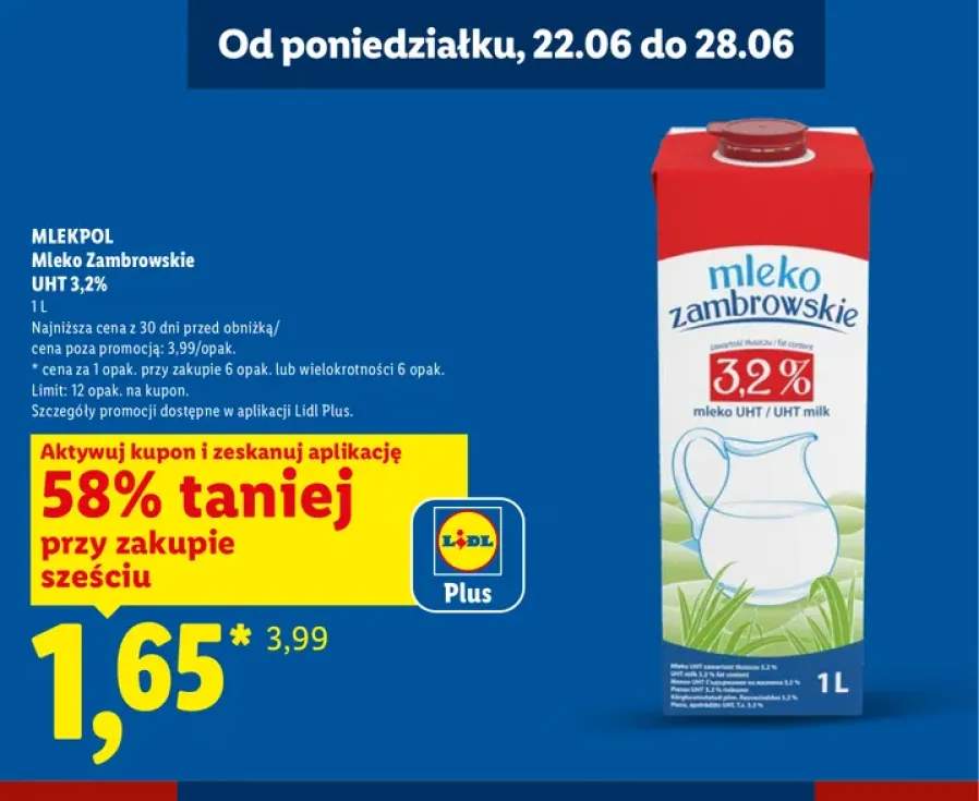 Mleko Zambrowskie UHT 3,2% Mlekpol