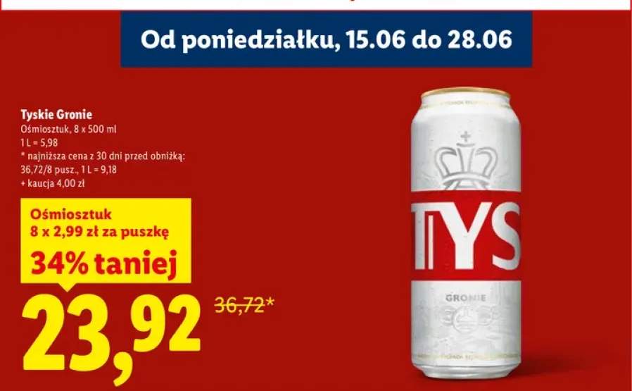 Piwo Tyskie Gronie 8-pak 500 ml