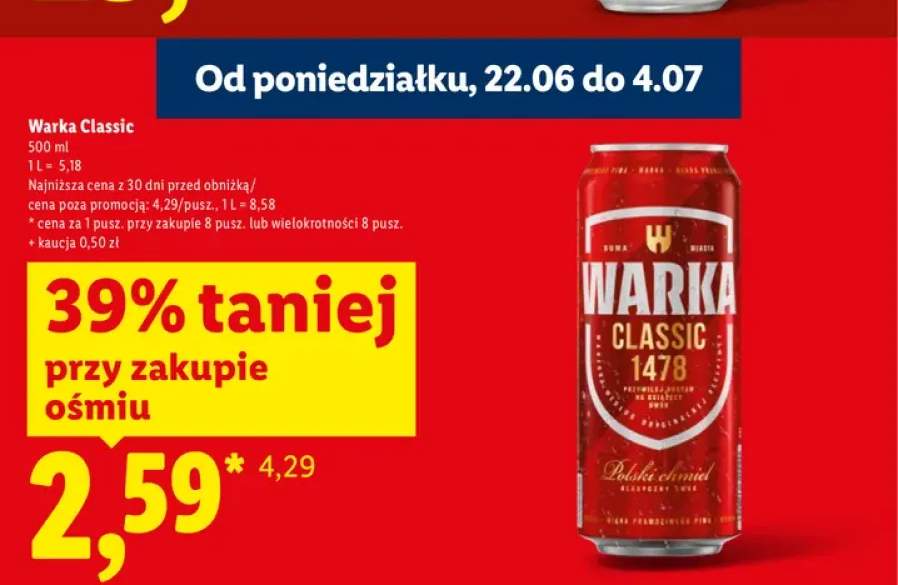 Piwo Warka Classic 500 ml