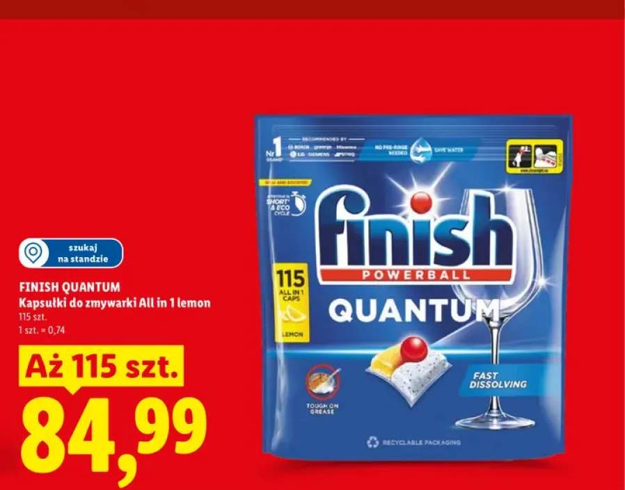 Kapsułki do zmywarki Finish Quantum All in 1 Lemon