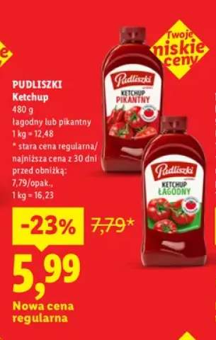 Ketchup łagodny Pudliszki +1 wariant