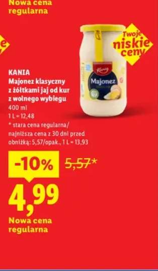 Majonez klasyczny z żółtkami jaj od kur z wolnego wybiegu Kania