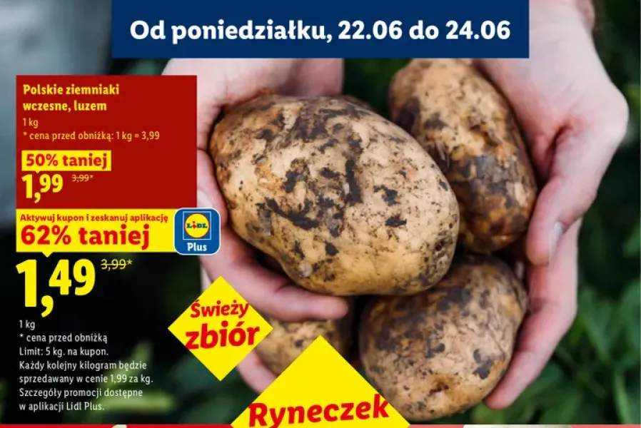 Ziemniaki wczesne luzem polskie